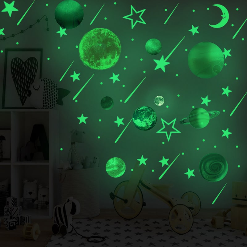 Universet Som Selvlysende Wallsticker  Få Solsystemet På Væggen  158 Dele  Stor