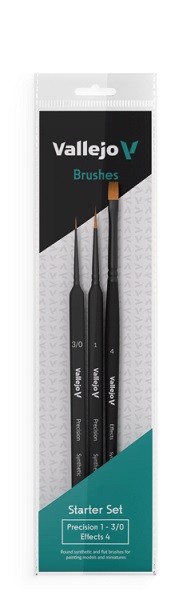 Vallejo Brush Starter Set Synthetic Hair  Round No        Triangular Handle  Flat No