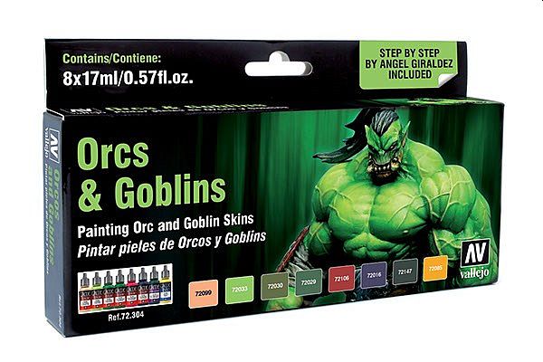 Vallejo Fantasy Pro: Paint Set Orcs   Goblins    Colors