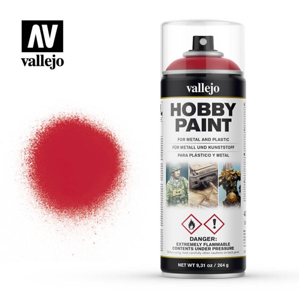 Vallejo Hobby Paint Primer Sprays: Bloody Red 400ml