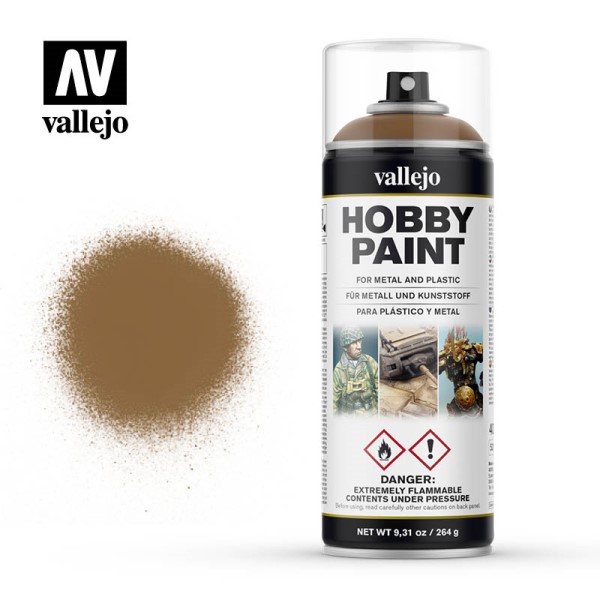 Vallejo Hobby Paint Primer Sprays: Leather Brown 400ml