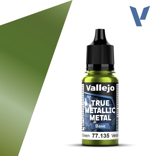 Vallejo Maling True Metallic Metal: Base Amber Green 18ml