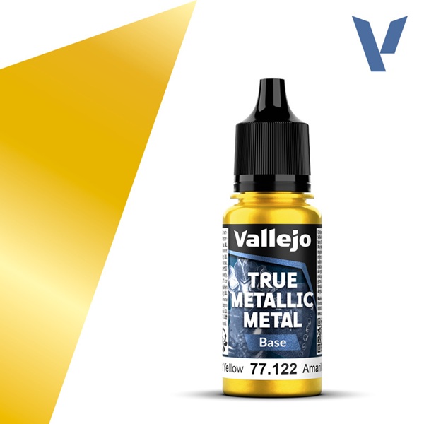 Vallejo Maling True Metallic Metal: Base Radiant Yellow 18ml