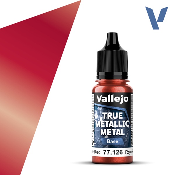 Vallejo Maling True Metallic Metal: Base Ruby Red 18ml