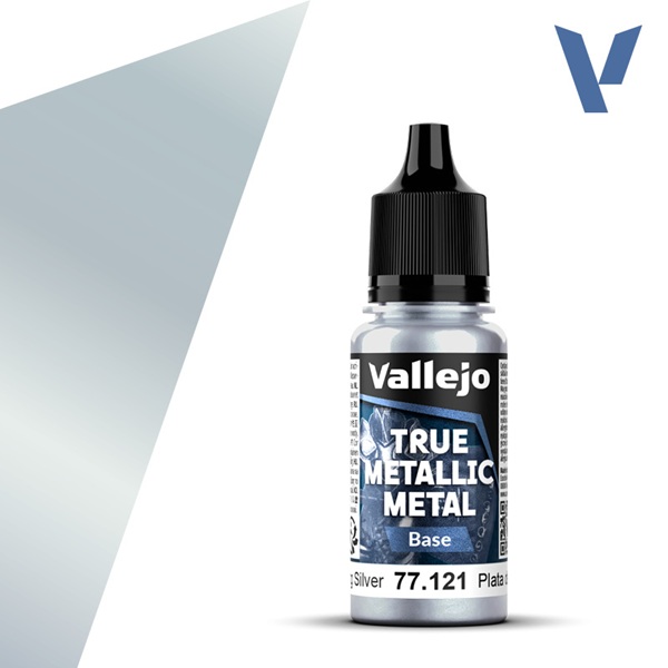 Vallejo Maling True Metallic Metal: Base Sterling Silver 18ml