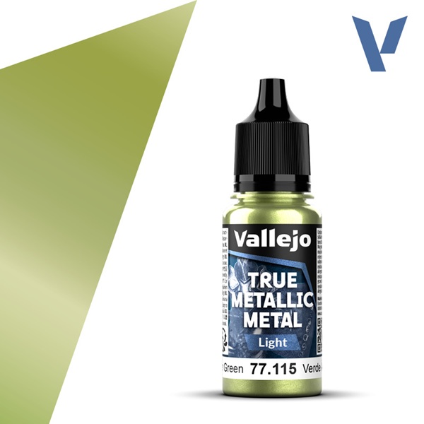 Vallejo Maling True Metallic Metal: Light Amber Green 18ml