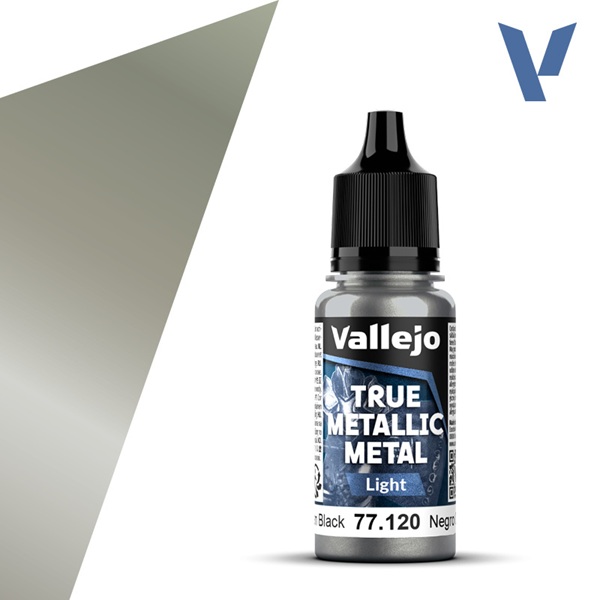 Vallejo Maling True Metallic Metal: Light Obsidian Black 18ml