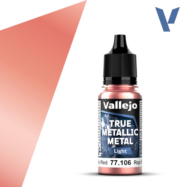 Vallejo Maling True Metallic Metal: Light Ruby Red 18ml