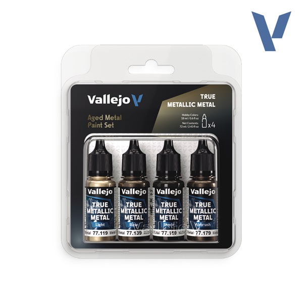 Vallejo Maling True Metallic Metal: Paint Set Aged Metal    Colors