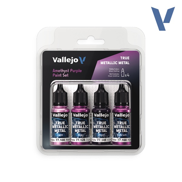 Vallejo Maling True Metallic Metal: Paint Set Amethyst Purple    Colors