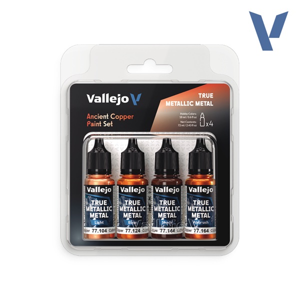 Vallejo Maling True Metallic Metal: Paint Set Ancient Copper    Colors