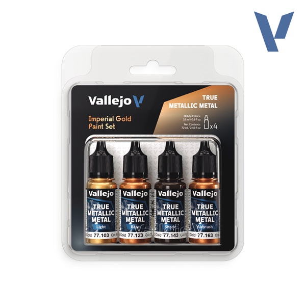 Vallejo Maling True Metallic Metal: Paint Set Imperial Gold    Colors