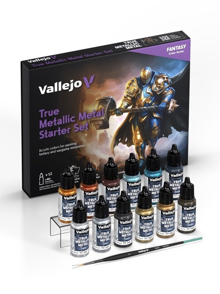 Vallejo Maling True Metallic Metal: Starter Set 12 Colors