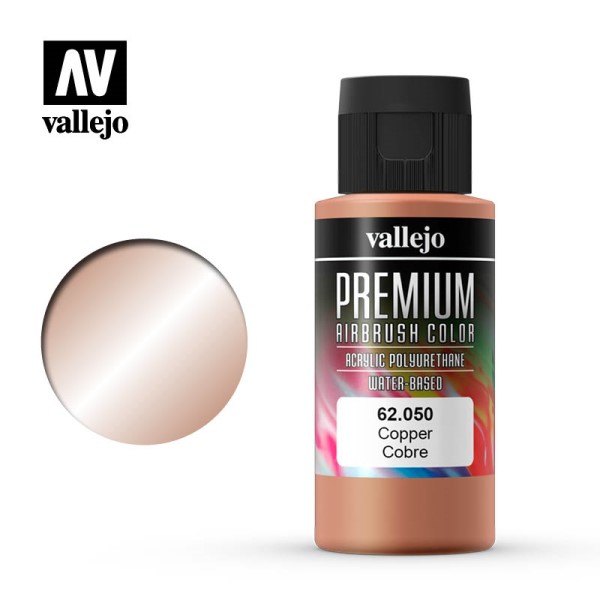 Vallejo Premium Airbrush Color: Copper 60ml