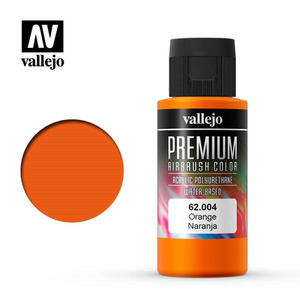 Vallejo Premium Airbrush Color: Orange 60ml