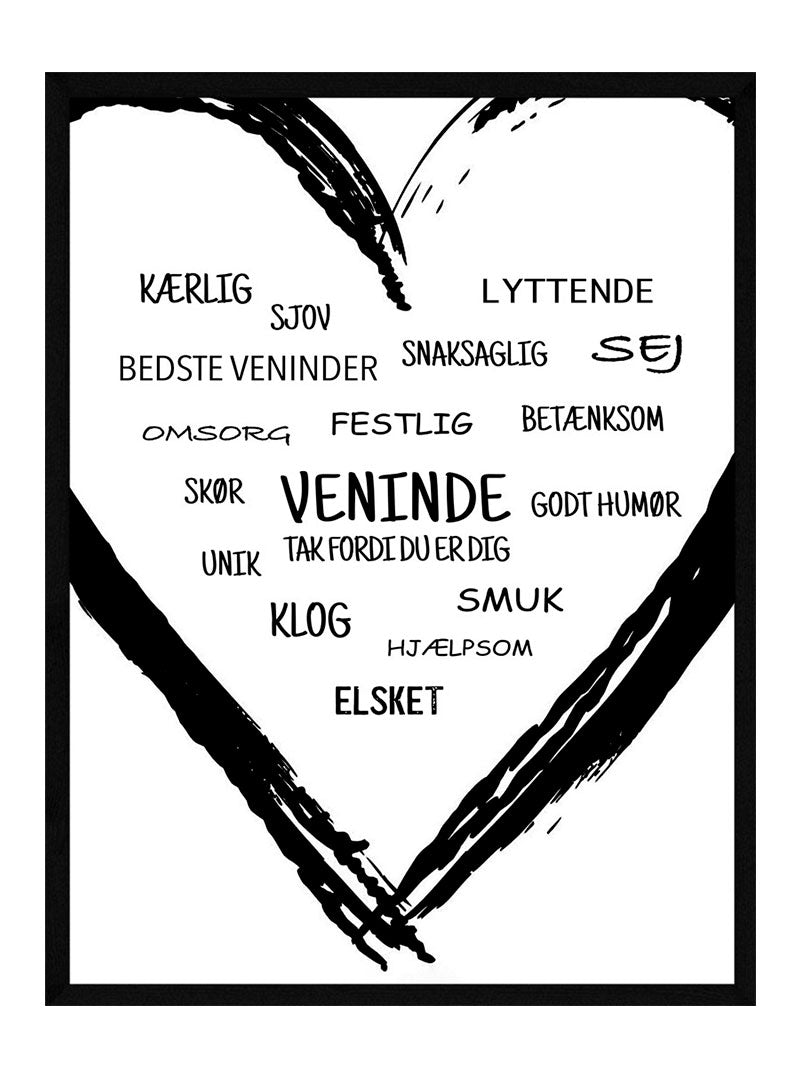 Veninde Hjerte Plakat