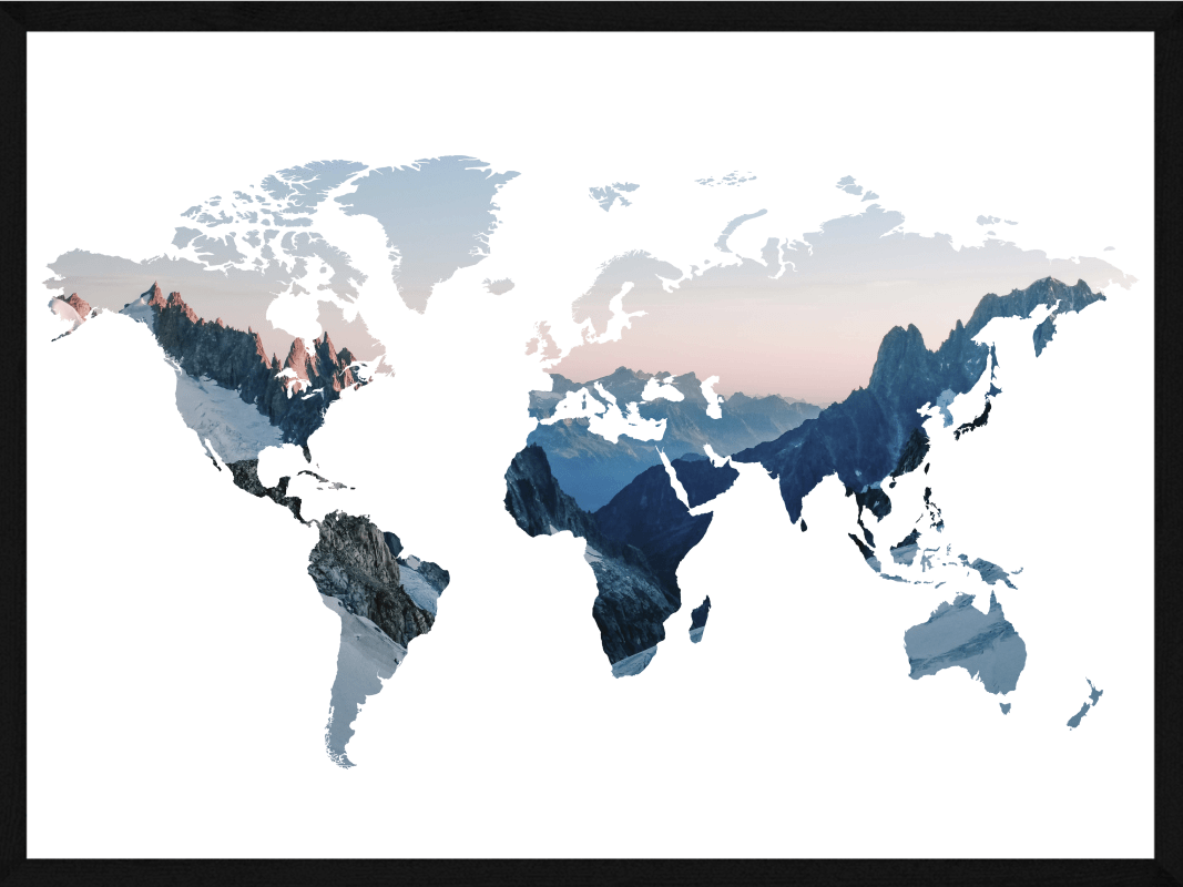 Verdenskort Plakat Top Of The World