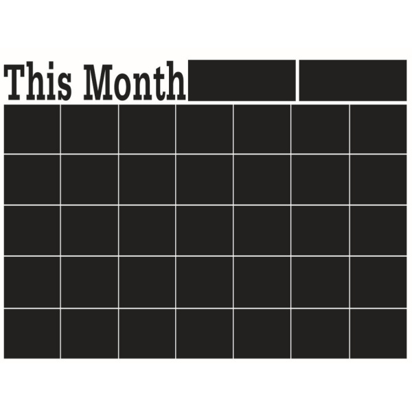 Wallsticker Tavle Til Kridt    This Monthâ  Kalender  58x43cm