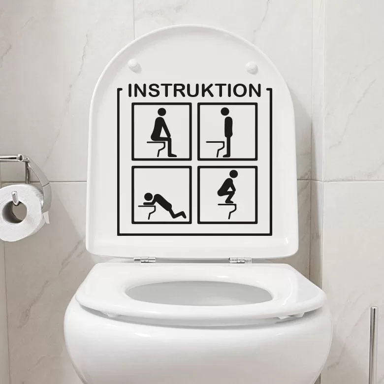 Wc Instruktion Wallsticker