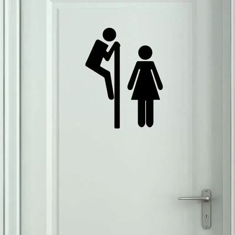 Wc Skilt   Lurer Wallsticker
