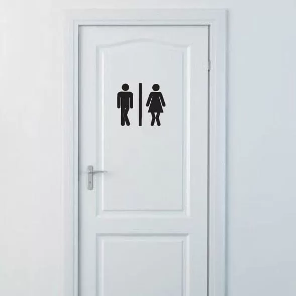 Wc Skilt   Skal Tisse Wallsticker