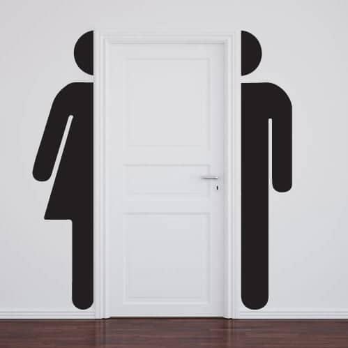 Wc Skilt Stort Wallsticker