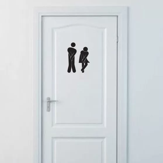 Wc Skilt   15x20cm  Sort Wallsticker