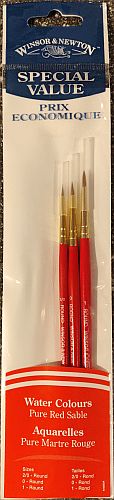 Winsor   Newton Pure Red Sable: Special Value Brush Set  Sizes
