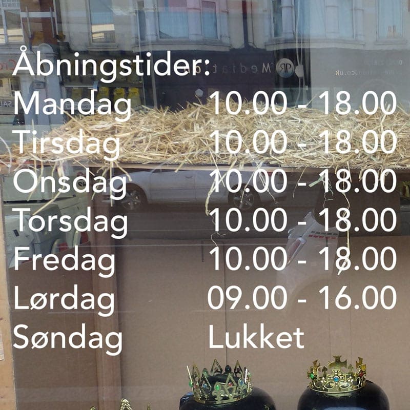 åbningstider Wallsticker
