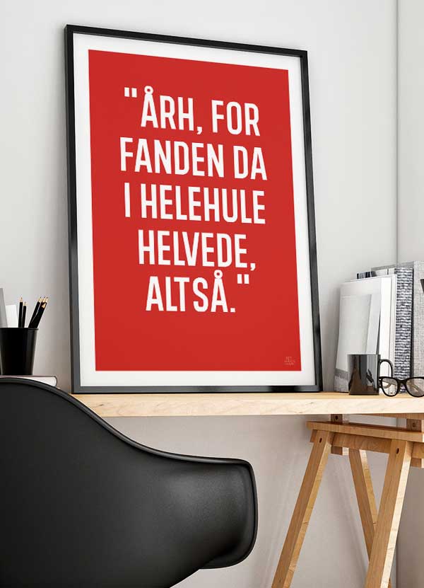 årh For Fanden-plakat  Rød  21   29    A4  Kr  199 -