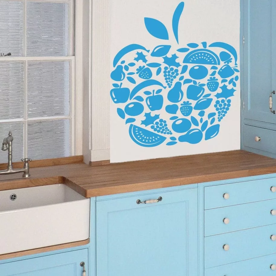 æble Lavet Af Frugt Wallsticker