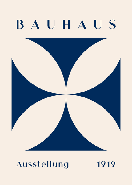 Bauhaus Plakat 30  Blå Symmetrisk Geometri