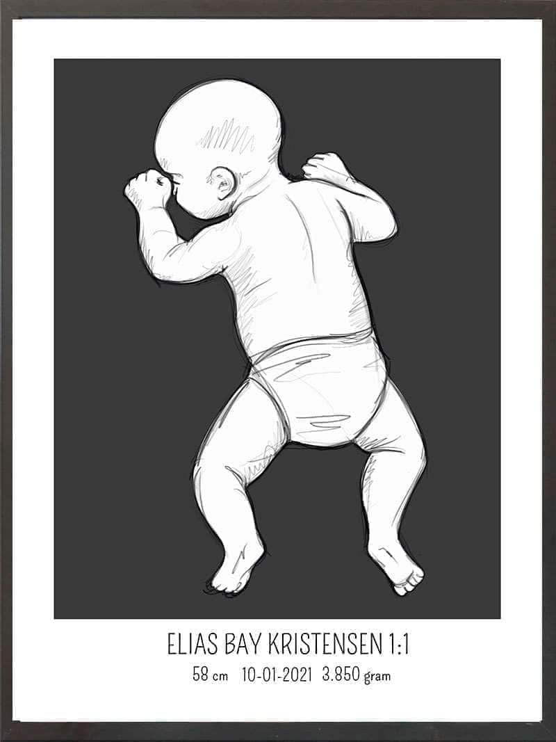 Birth Poster   Fødselsplakat  :  På Maven Blå
