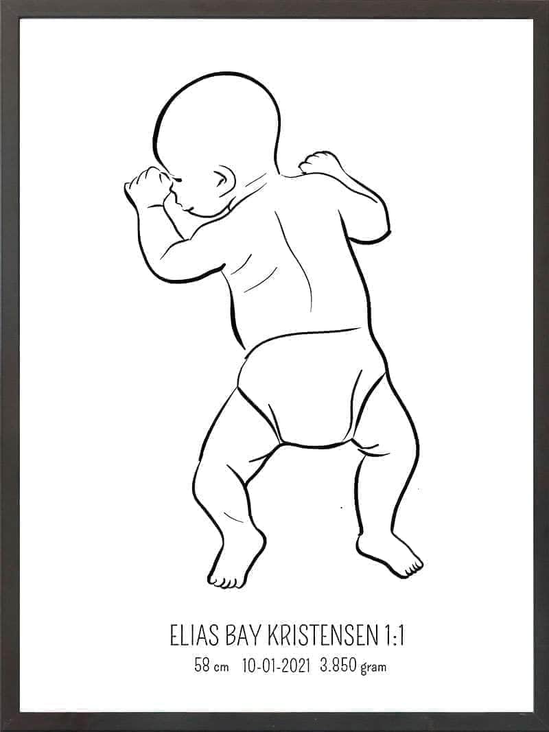 Birth Poster   Fødselsplakat  :  På Maven Blå