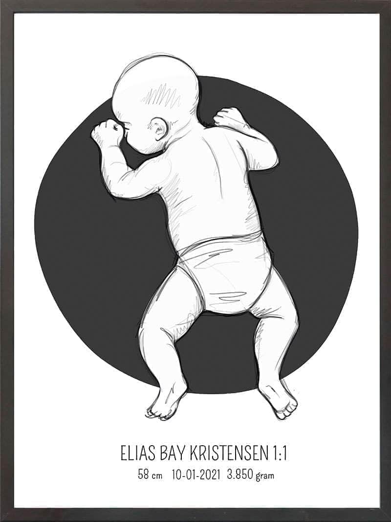 Birth Poster   Fødselsplakat  :  På Maven Blå
