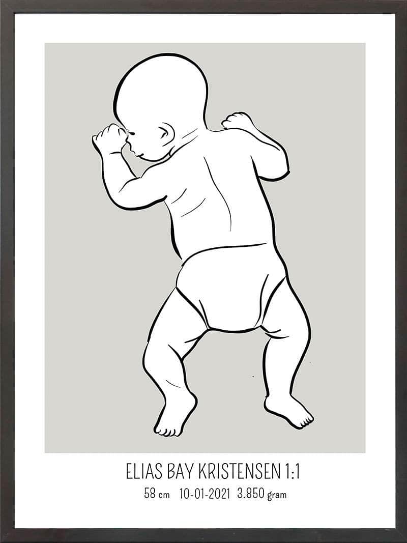 Birth Poster   Fødselsplakat  :  På Maven Lyserød