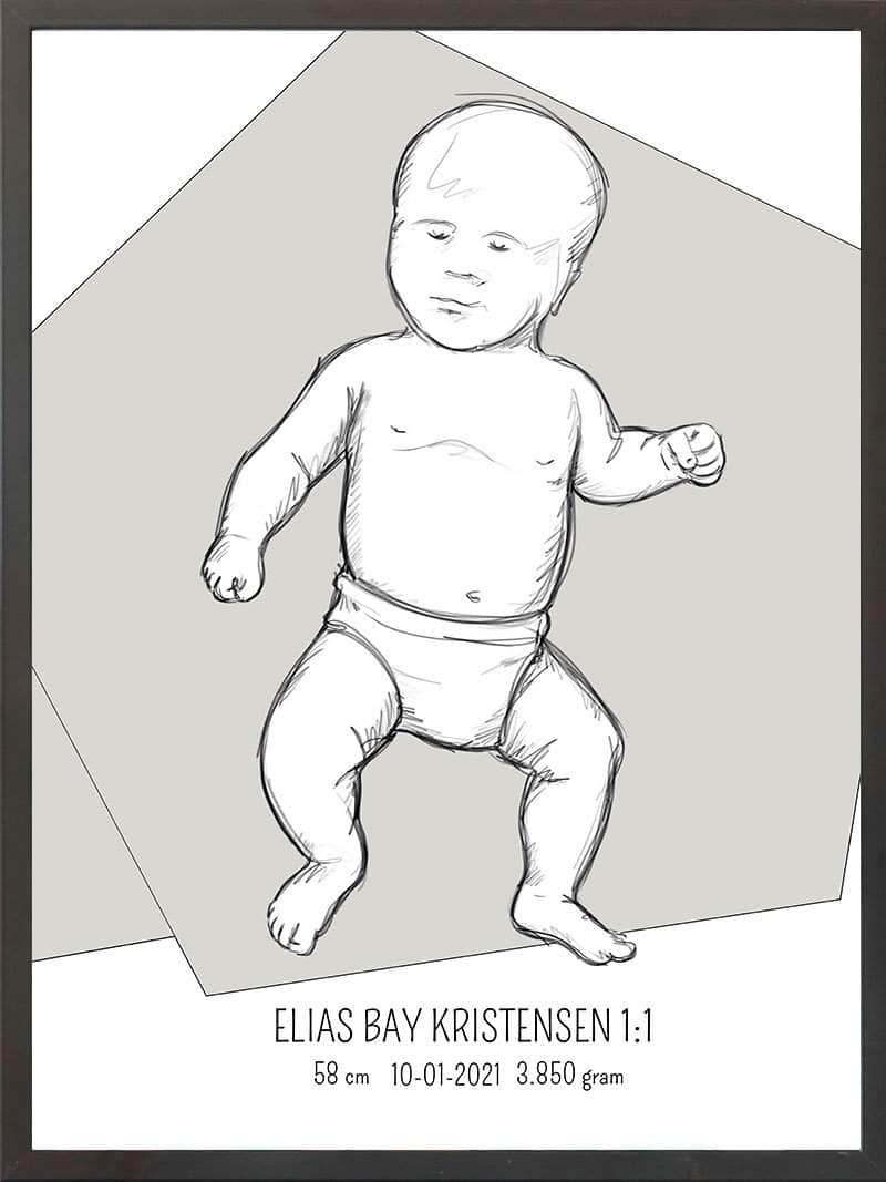 Birth Poster   Fødselsplakat  :  Tumling Blå
