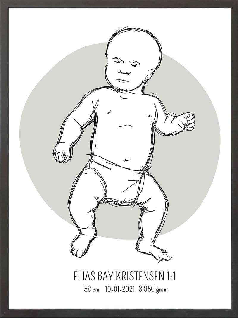 Birth Poster   Fødselsplakat  :  Tumling Blå