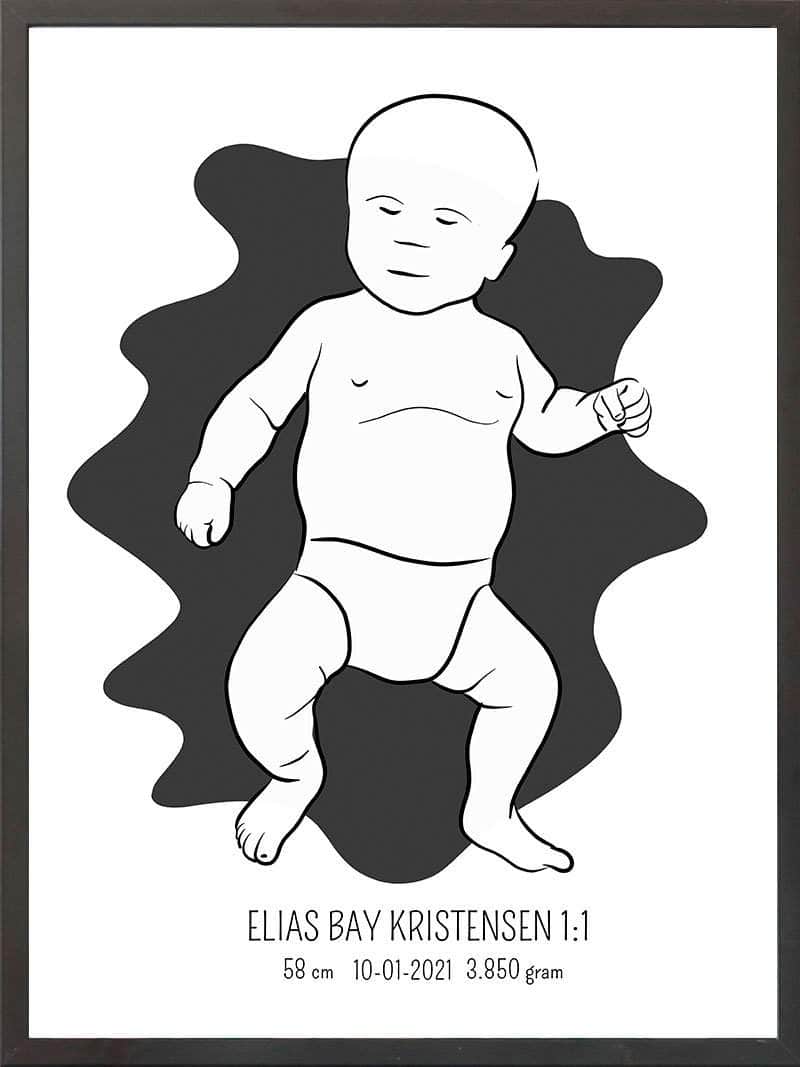 Birth Poster   Fødselsplakat  :  Tumling Blå