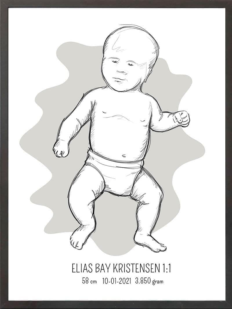 Birth Poster   Fødselsplakat  :  Tumling Blå