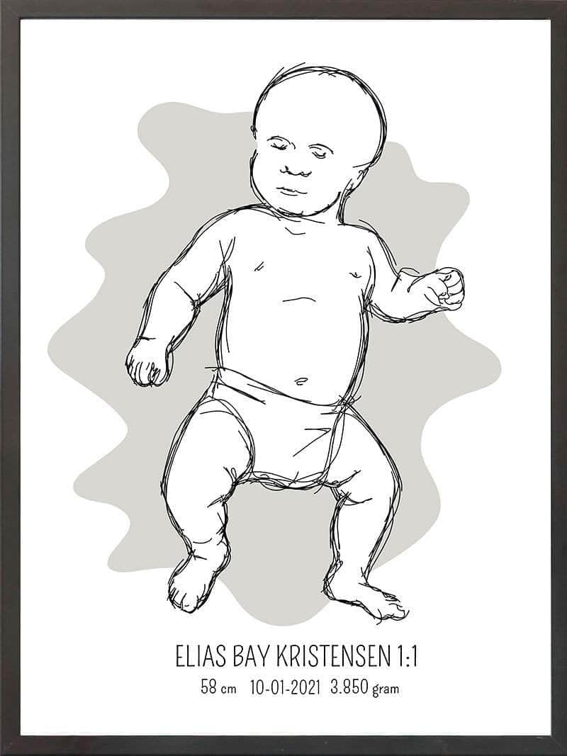 Birth Poster   Fødselsplakat  :  Tumling Blå