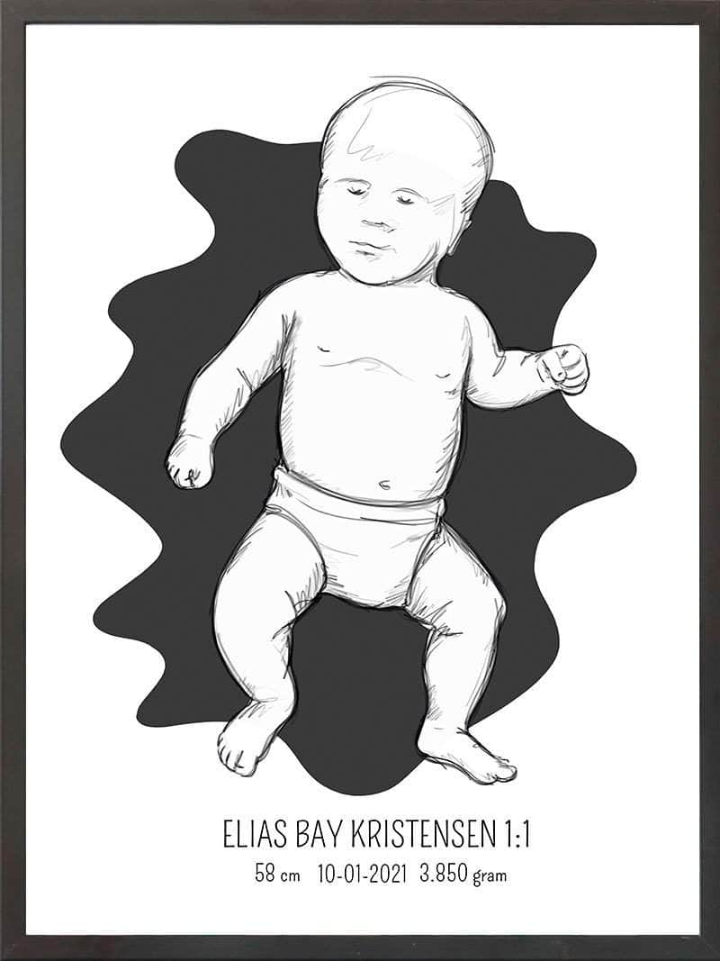 Birth Poster   Fødselsplakat  :  Tumling Blå