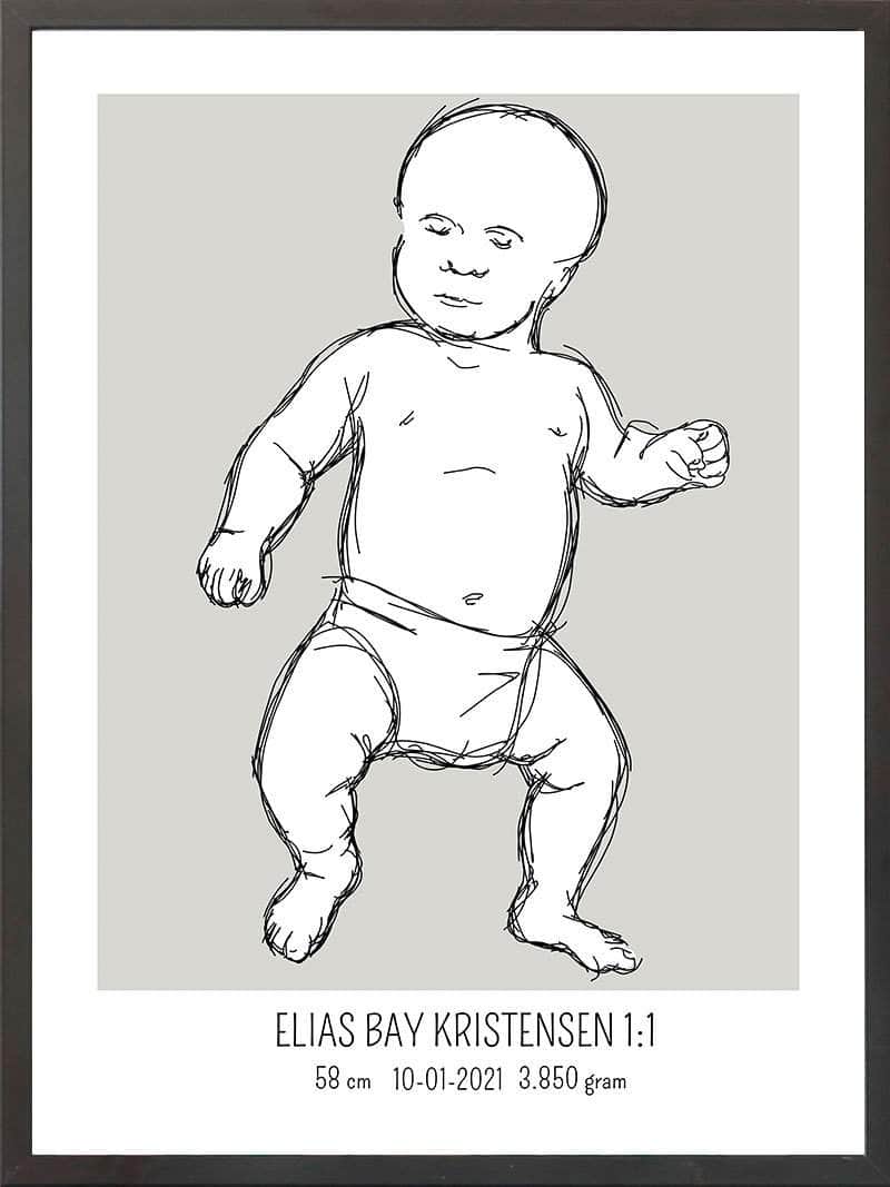 Birth Poster   Fødselsplakat  :  Tumling Blå
