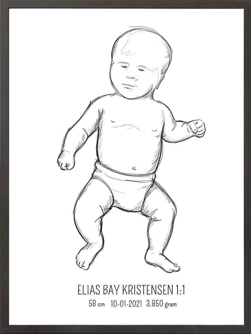 Birth Poster   Fødselsplakat  :  Tumling Lyserød