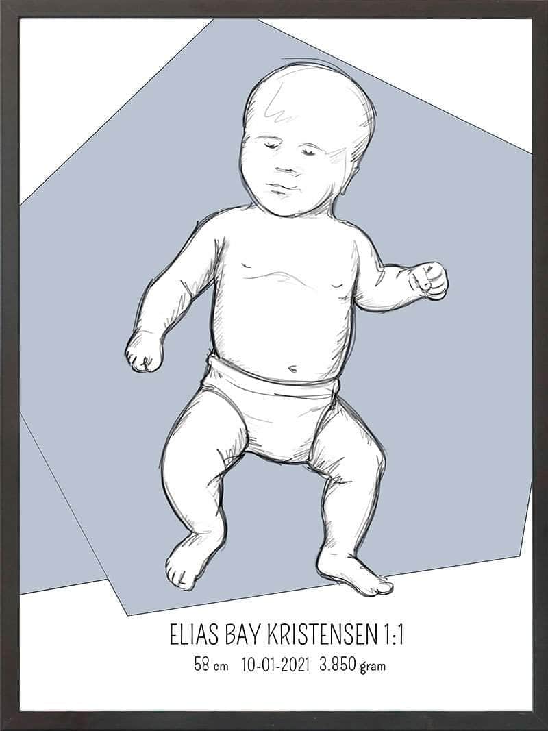 Birth Poster   Fødselsplakat  :  Tumling Lyserød