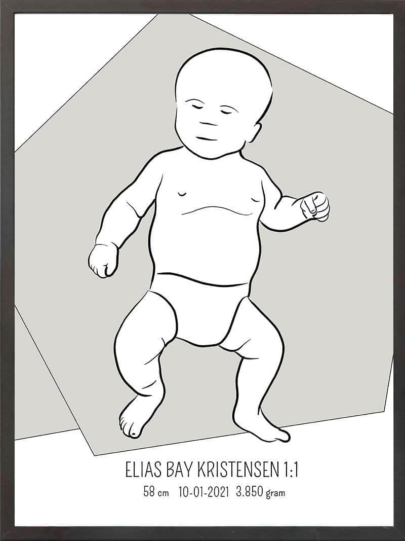 Birth Poster   Fødselsplakat  :  Tumling Lyserød