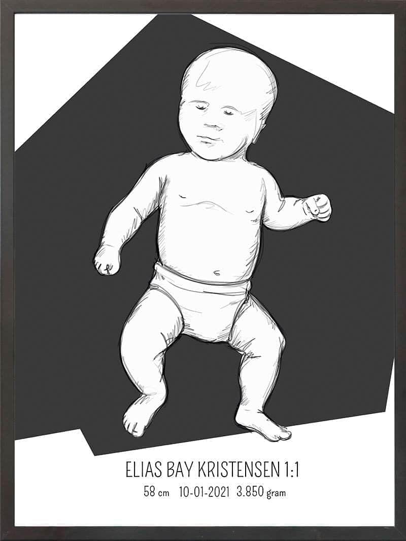 Birth Poster   Fødselsplakat  :  Tumling Lyserød