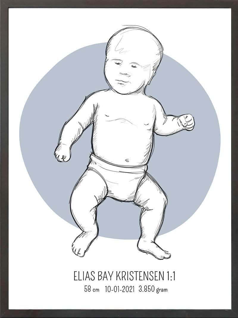 Birth Poster   Fødselsplakat  :  Tumling Lyserød