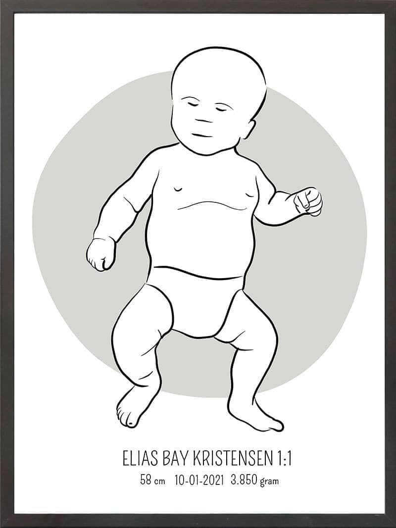 Birth Poster   Fødselsplakat  :  Tumling Lyserød