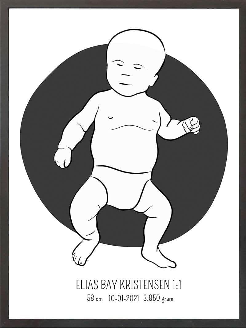 Birth Poster   Fødselsplakat  :  Tumling Lyserød